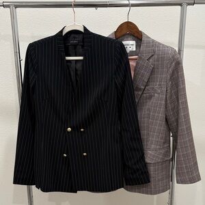 Zara Black and White Pinstripe Blazer& another blazer Duo